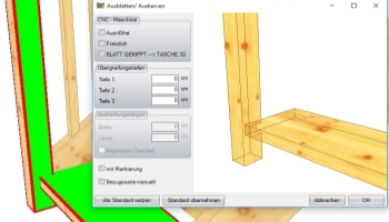 Incastri a mezzo legno singolo (ad esempio, tra il piantone caposcala e il gradino)